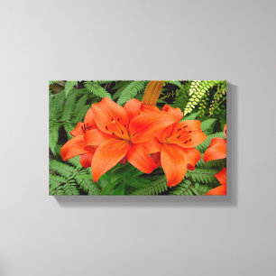 Lily flower - Iridescent orange (Matt 28-30) Canvas Print