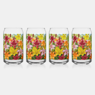 Lily flower on glass jars