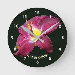 Lily Flower Personalised Round Clock