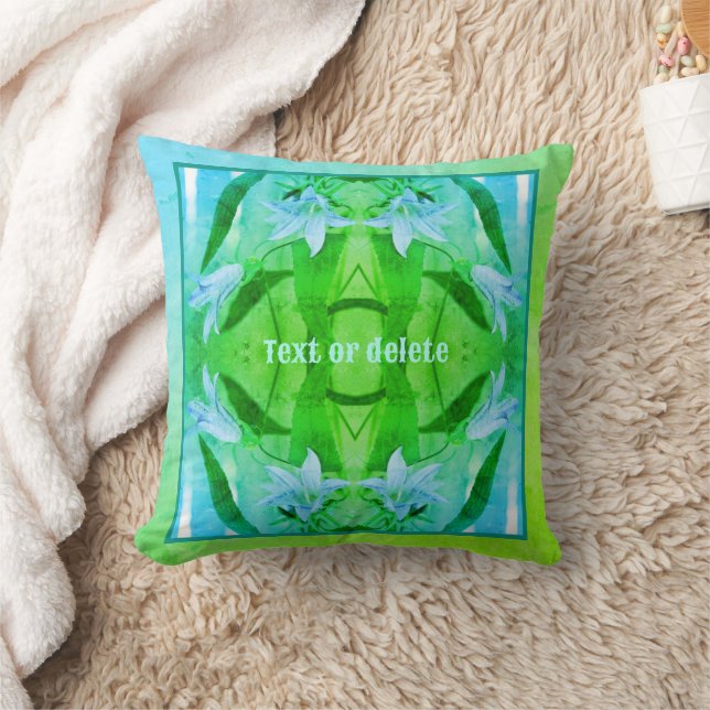 Lily Flowers Abstract Colours Personalised Cushion (Blanket)