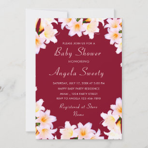 Lily Flowers Baby Shower Invitation - Choose Colou