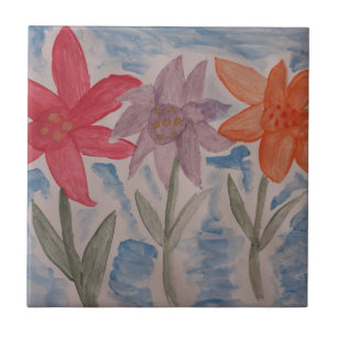 Lily Flowers Ceramic Tile