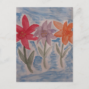 Lily Flowers  Flat Postcard