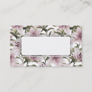 Lily flowers. Floral pattern Business Card