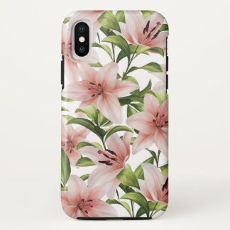 Lily flowers. Floral pattern iPhone X Case
