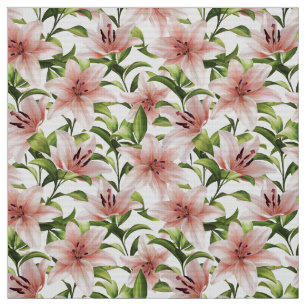 Lily flowers. Floral pattern Fabric