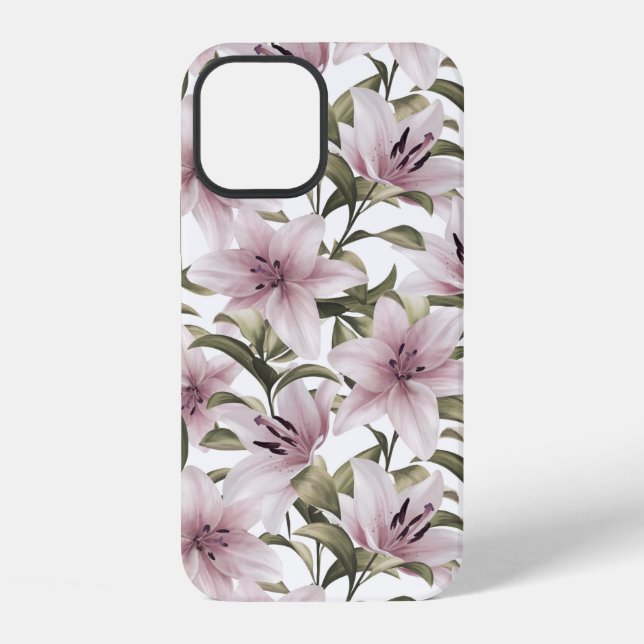Lily flowers. Floral pattern iPhone Case (Back)