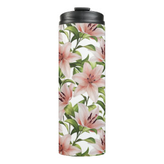 Lily flowers. Floral pattern Thermal Tumbler