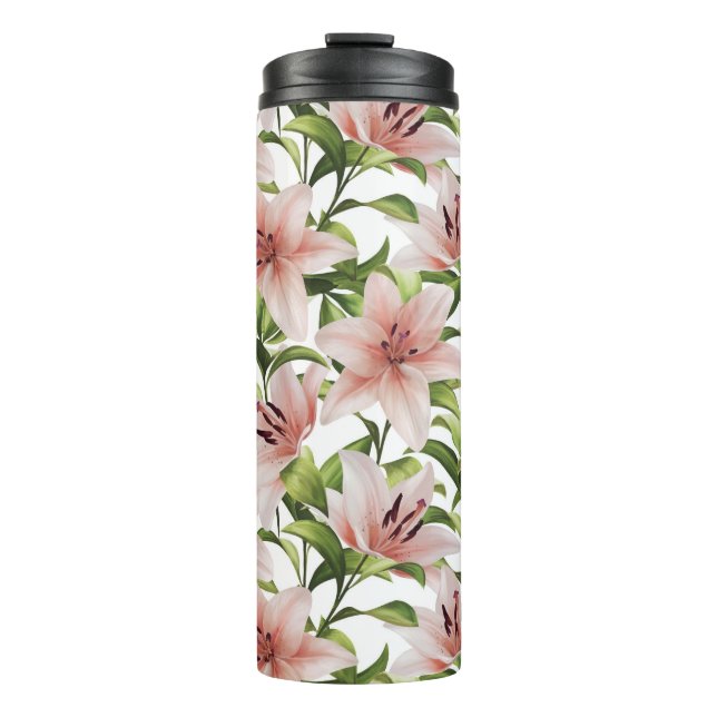 Lily flowers. Floral pattern Thermal Tumbler (Front)