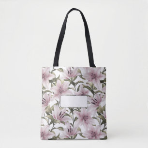 Lily flowers. Floral pattern  Tote Bag