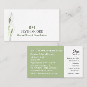 Lily Flowers, Funeral Home, Directors Business Card