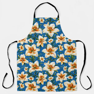 Lily flowers pattern apron