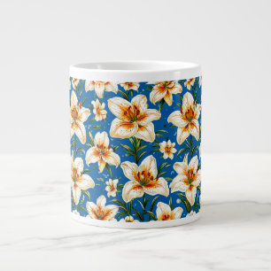Lily flowers pattern large coffee mug