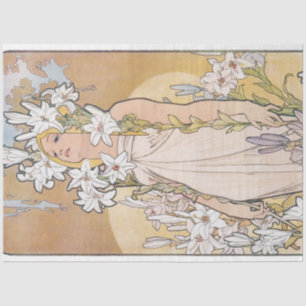 Lily (Four Flowers), Alphonse Mucha Tissue Paper