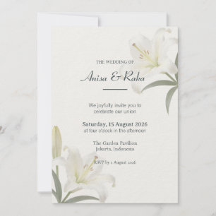 Lily Garden Floral Wedding Invitation