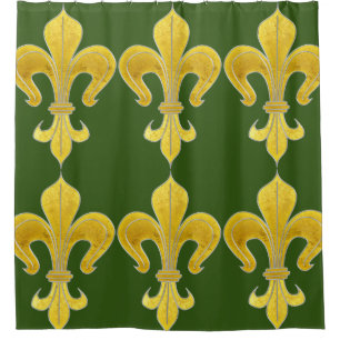Lily gold silver antique + your Backgr. & ideas Shower Curtain