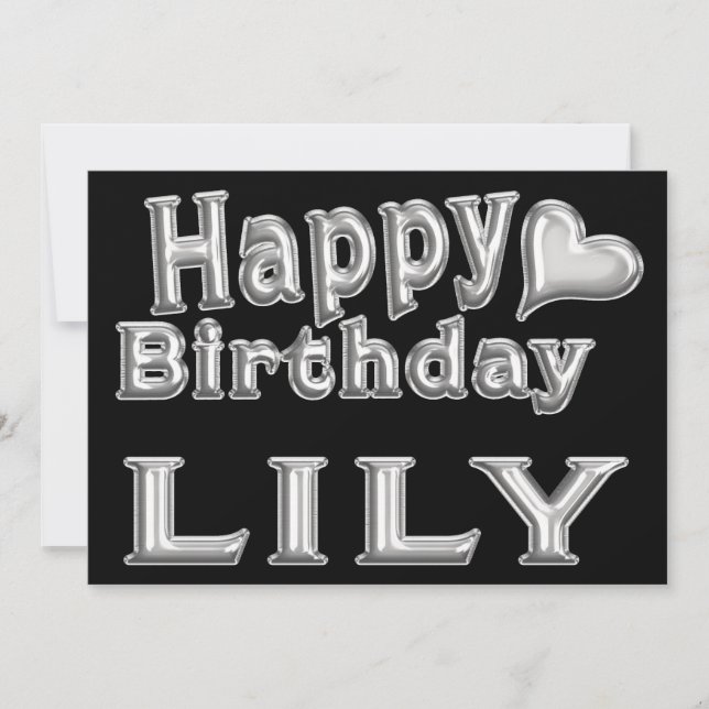 Lily Happy Birthday Karte Grußkarte mit Herz Card (Front)