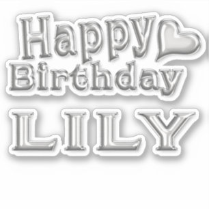 Lily Happy Birthday silver Sticker