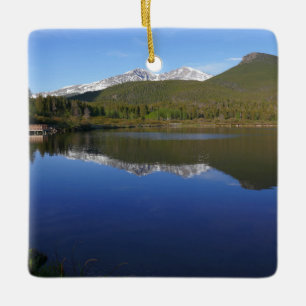 Lily Lake at Rocky Mountain National Park Ceramic Ornament