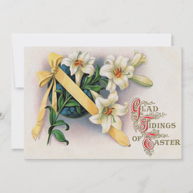 Lily Lilies Yellow Ribbon Invitation (Front)
