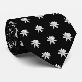 Lily Lotus Black and White Pattern Tie