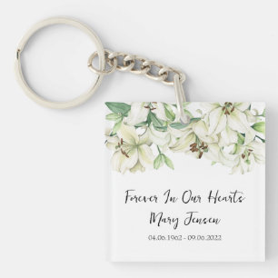 Lily Memorial Funeral Photo Keychain