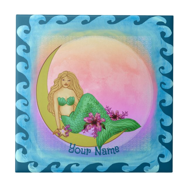 Lily Moon Mermaid  Tile (Front)