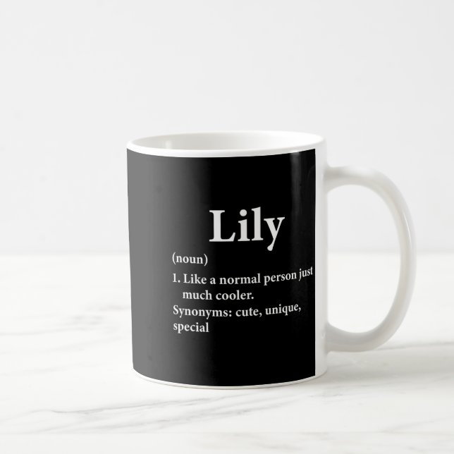 Lily Name Definition Funny D  Coffee Mug (Right)
