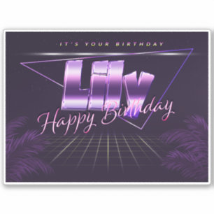 Lily name First name lila retro Sticker Birthday