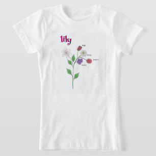 Lily Name Girl's Flower T-Shirt