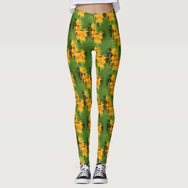 Lily of the Incas / Yellow Alstroemeria Leggings (Front)