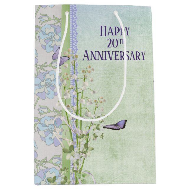 Lily of the Valley 20th Anniversary  Medium Gift Bag (Front)