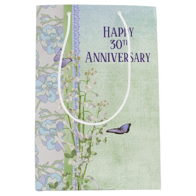 Lily of the Valley 30th Anniversary  Medium Gift Bag (Front)