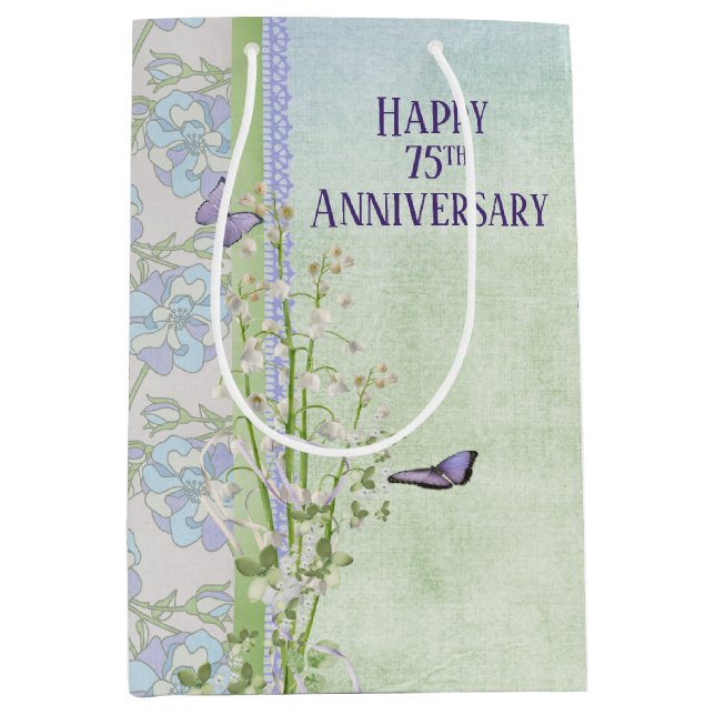 Lily of the Valley 75th Anniversary   Medium Gift Bag (Front)