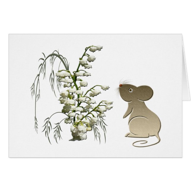 Lily of the Valley and Cute Mouse art (Front Horizontal)