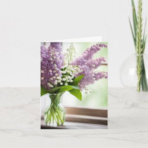 Lily of The Valley and Lilac Bouquet Note Card