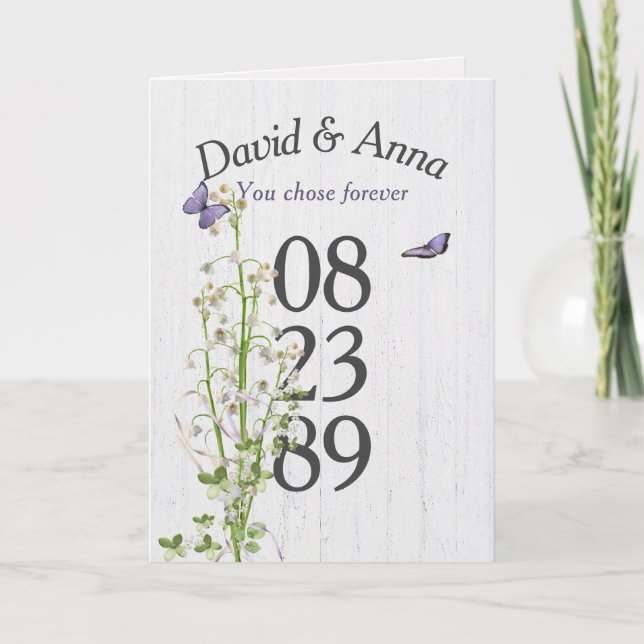 Lily of the Valley Anniversary Congratulations Card (Front)