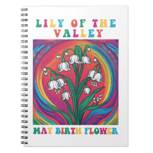 Lily of the Valley Birth Month Flower Colourful Notebook
