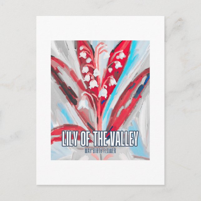 Lily of the Valley Birth Month Flower Watercolour Postcard (Front)