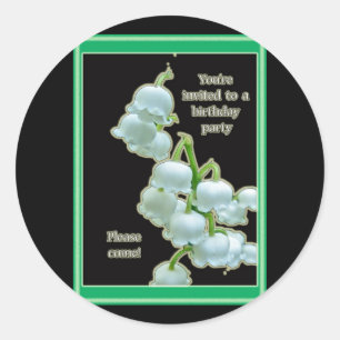 Lily of the Valley Birthday Party Sticker