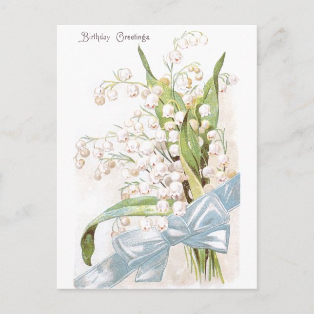 Lily of the Valley Birthday Postcard (Front)