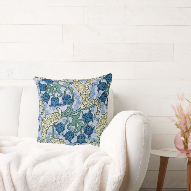 Lily of the Valley Blue Floral Cushion (Couch)