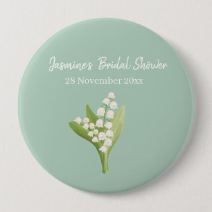Lily Of The Valley Bouquet Bridal Shower 10 Cm Round Badge