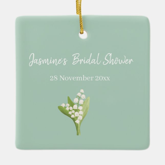Lily Of The Valley Bouquet Bridal Shower  Ceramic Ornament (Front)