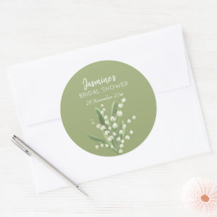 Lily Of The Valley Bouquet Bridal Shower  Classic Round Sticker