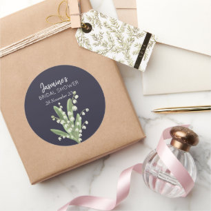 Lily Of The Valley Bouquet Bridal Shower Classic Round Sticker