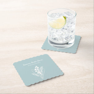 Lily Of The Valley Bouquet Bridal Shower Paper Coaster