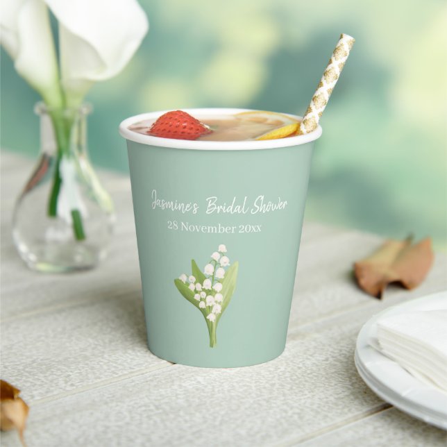 Lily Of The Valley Bouquet Bridal Shower  Paper Cups (Insitu)