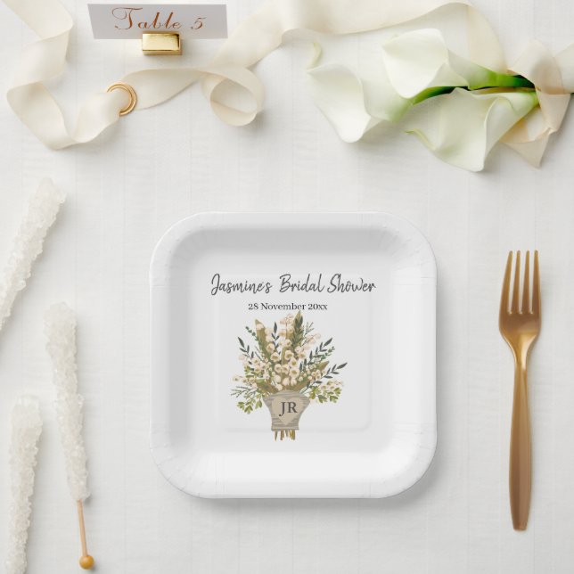 Lily Of The Valley Bouquet Bridal Shower  Paper Plate (Wedding)