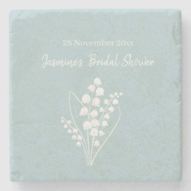 Lily Of The Valley Bouquet Bridal Shower  Stone Coaster (Front)